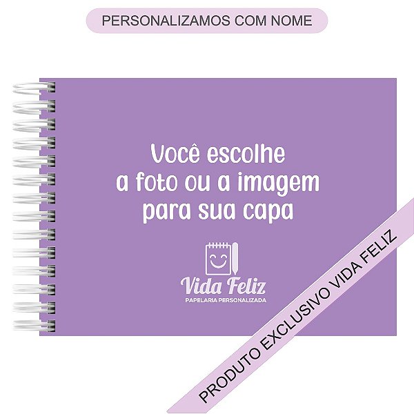 Caderno de Desenho Personalizado com Sua Imagem ou Foto na Capa