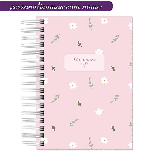 Planner Personalizado Floral Rosa 2025