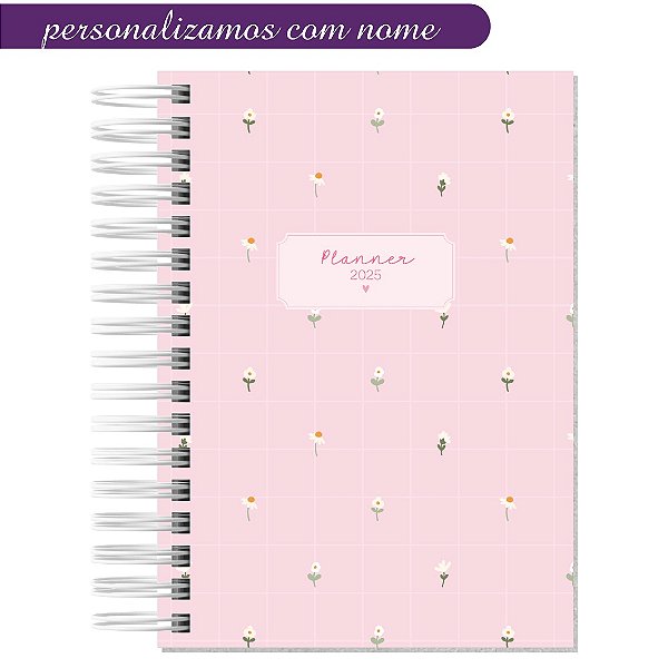 Planner Personalizado Floral Rosa 2025