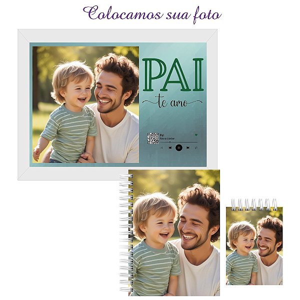 Kit Caderno + Bloquinho + Quadro Interativo Pais - Te Amo com Foto Personalizado YouTube