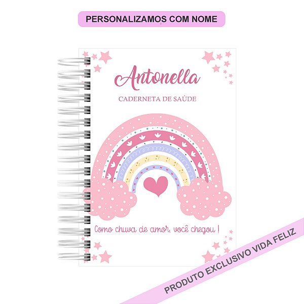 Caderneta de Saúde/Vacinação Chuva Amor Nuvem Menina
