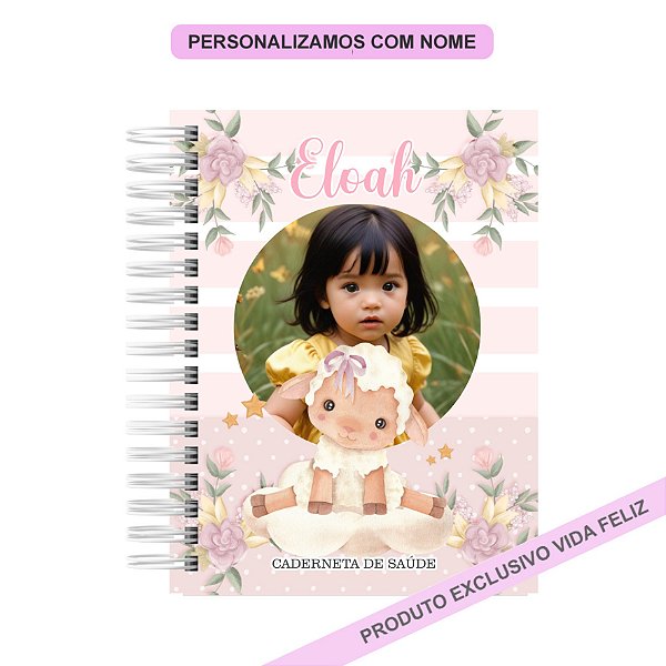 Caderneta de Saúde/Vacinação Ovelhinha Rosa com Foto