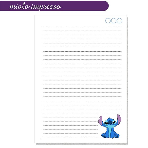 Miolo Impresso Caderno Stitch A5 - 100 folhas