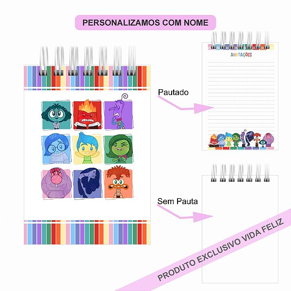 Bloquinho de Anotações Divertida Mente 2