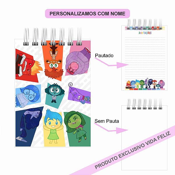 Bloquinho de Anotações Divertida Mente 2