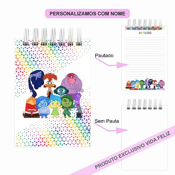 Bloquinho de Anotações Divertida Mente 2