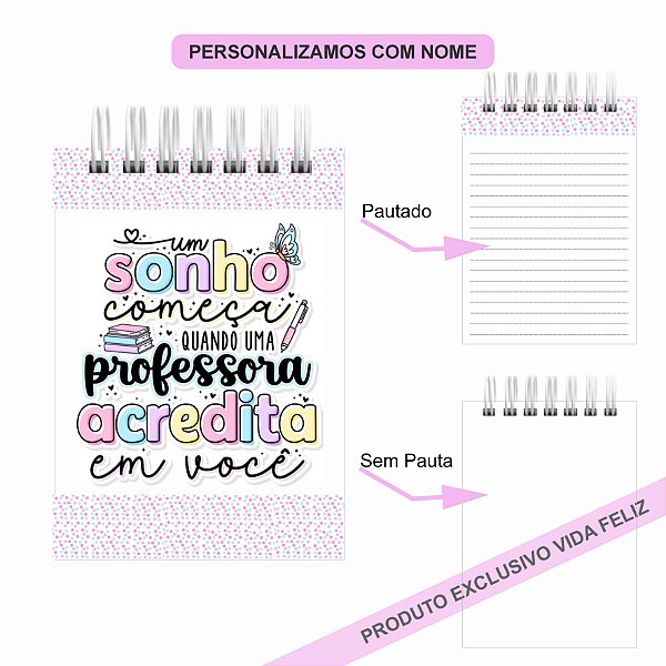 Bloquinho de Anotações Dia dos Professores