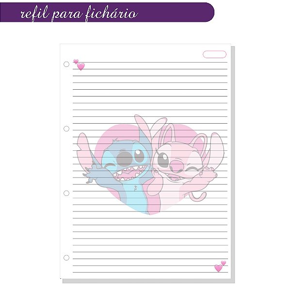 Refil para Fichário Stitch