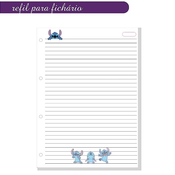 Refil para Fichário Stitch