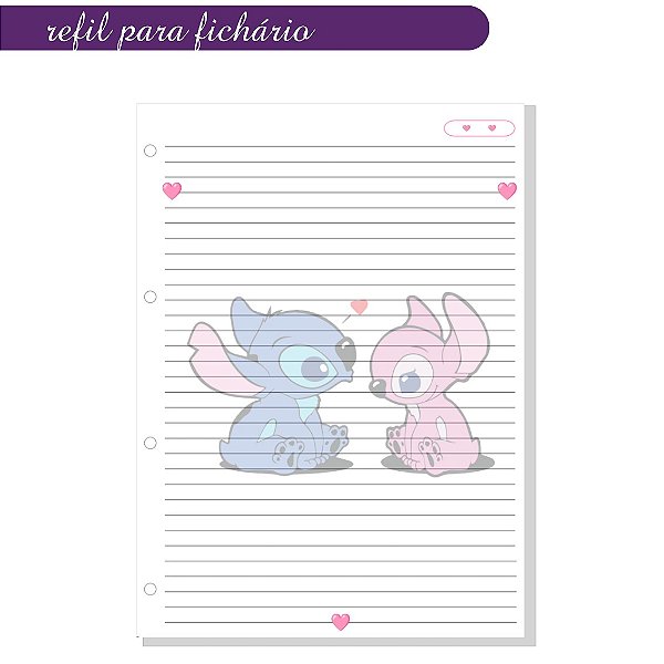 Refil para Fichário Stitch