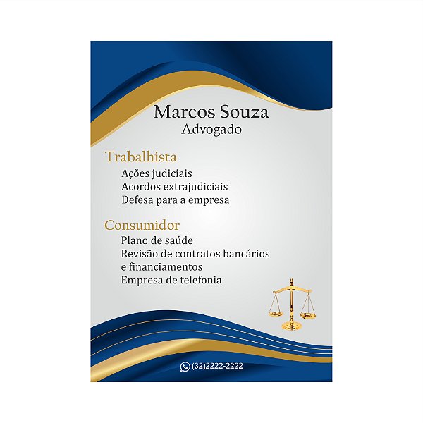Panfleto Personalizado Advocacia - Impressão Frente