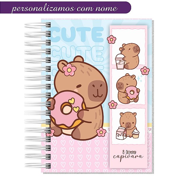 Caderno Personalizado Capivara Cute