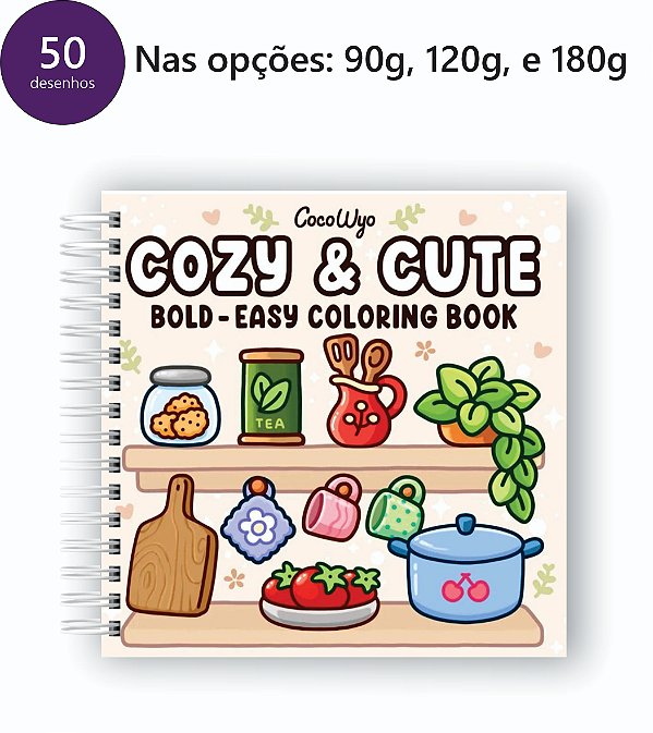 Livro para Colorir Quadrado - 50 desenhos