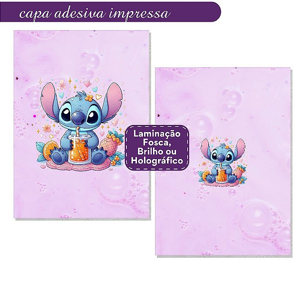 Capa Adesiva Impressa e Laminada Stitch Suco A5