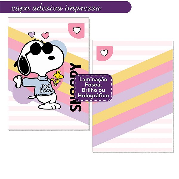 Capa Adesiva Impressa e Laminada Snoopy A3