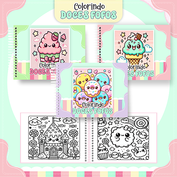 Livro de Colorir Doces Fofos