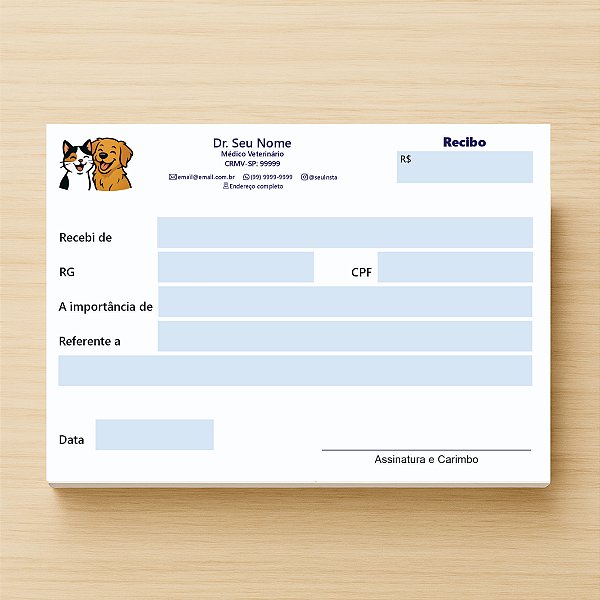 Recibo Personalizado - Veterinário