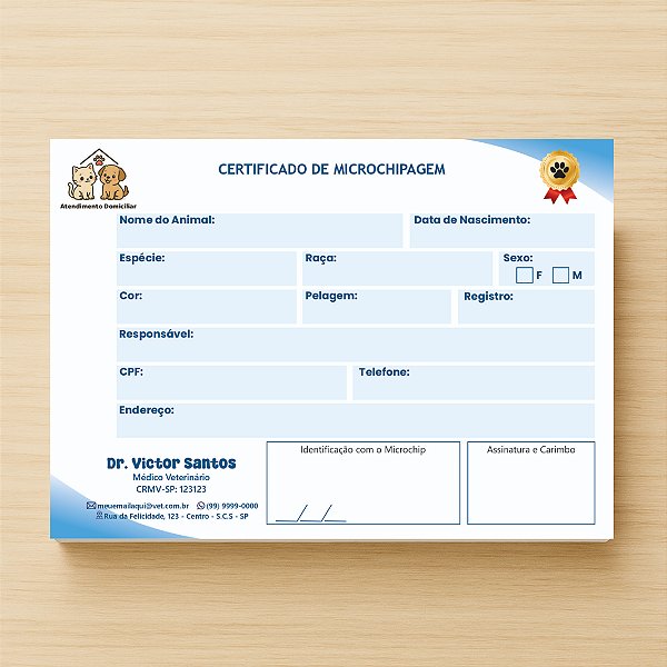 Certificado de Microchipagem Veterinário | Microchip Pet | Veterinário | VET101