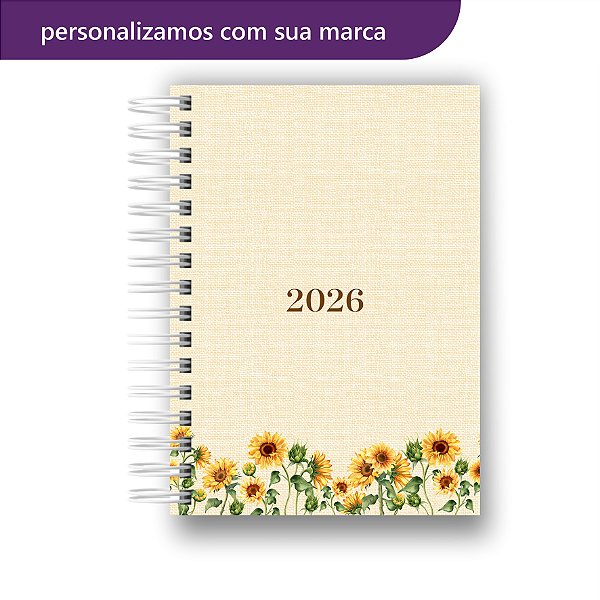 Agenda 2026 | Personalizada | Girassol | Com Nome