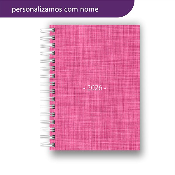 Agenda 2026 | Personalizada | Minimalista | Linho | Com Nome