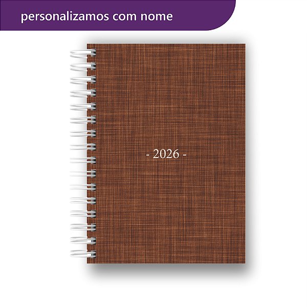 Agenda 2026 | Personalizada | Minimalista | Linho | Com Nome