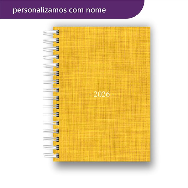 Agenda 2026 | Personalizada | Minimalista | Linho | Com Nome