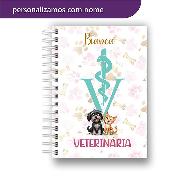 Agenda 2026 | Personalizada | Todas as Profissões | Veterinária | Tiffany | Com Nome