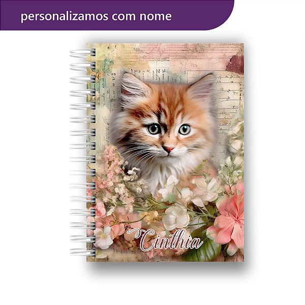 Agenda 2026 | Personalizada | Gatinho | Vintage | Com Nome