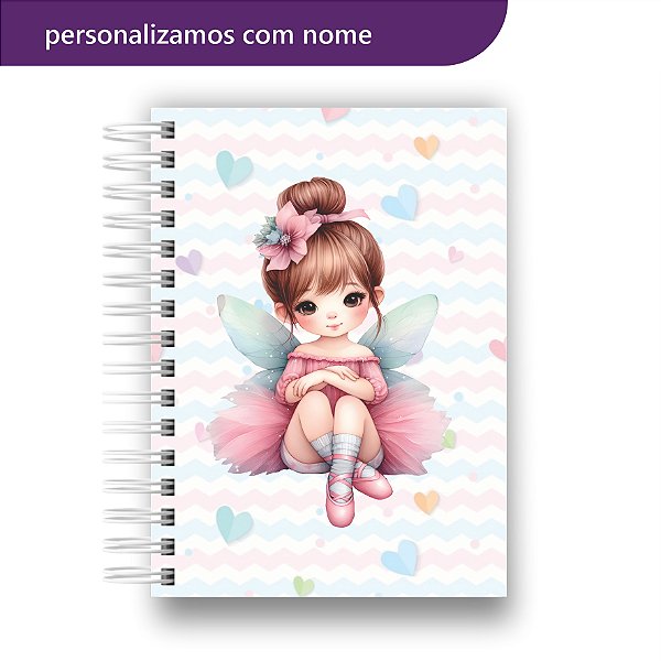 Caderno Universitário Bailarina Com Nome Personalização Gratuita Econômico