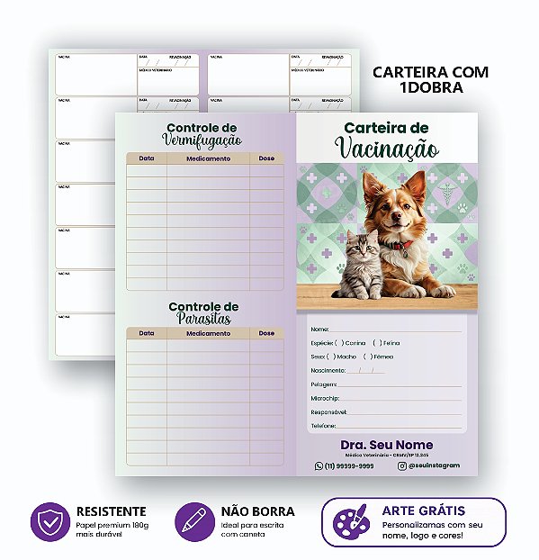 Carteira de Vacinação Veterinária Pet