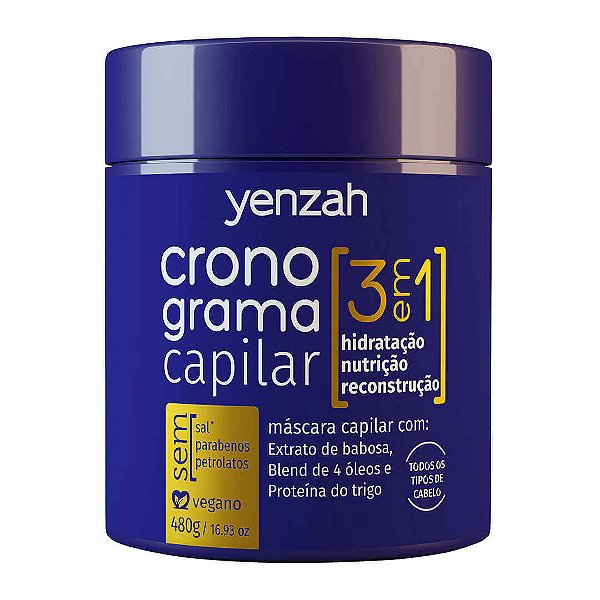 Máscara Yenzah Cronograma Capilar 3 em 1 - 480g