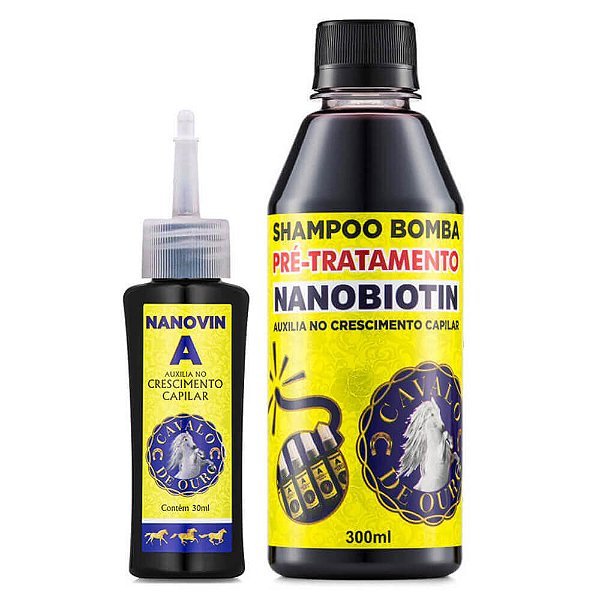 Nanovin A Kit Crescimento Capilar Cavalo de Ouro - Shampoo + Tônico
