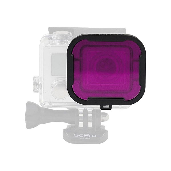 FILTRO DE MERGULHO MAGENTA PARA CAIXA ESTANQUE PADRAO GOPRO - LPGFM41