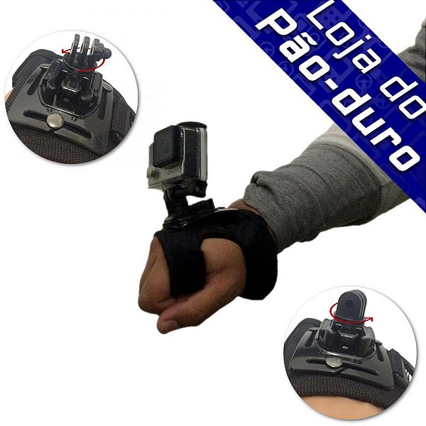 SUPORTE PARA MÃO + BASE MONTAGEM 360 GRAUS PARA GOPRO - HAND STRAP MOUNT - LPGPMG3