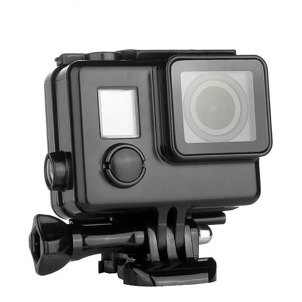 CAIXA ESTANQUE PADRÃO PRETA PARA GOPRO 3, 3+ E 4 - CASE WATERPROOF HOUSING BLACKOUT - LPGCE42