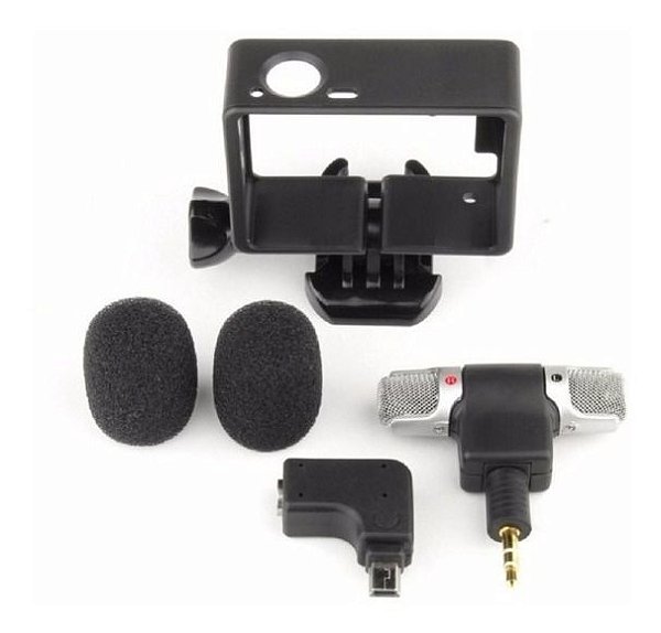 ARMAÇÃO COM MICROFONE E ADAPTADOR L PARA GOPRO HERO 4 3+ 3 - THE FRAME - LPGMC32