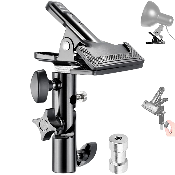 Suporte Rebatedor Para Tripé Prendedor Grampo Garra Clamp