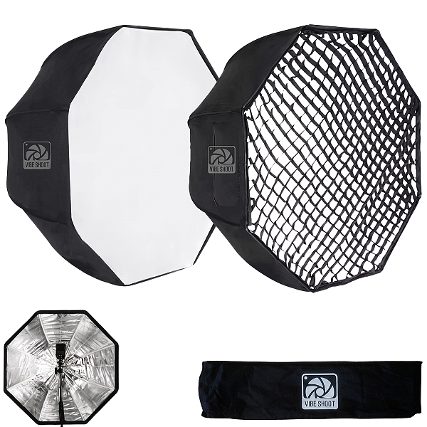 Softbox Octogonal 80c Grid Difusor Montagem Rápida Sombrinha