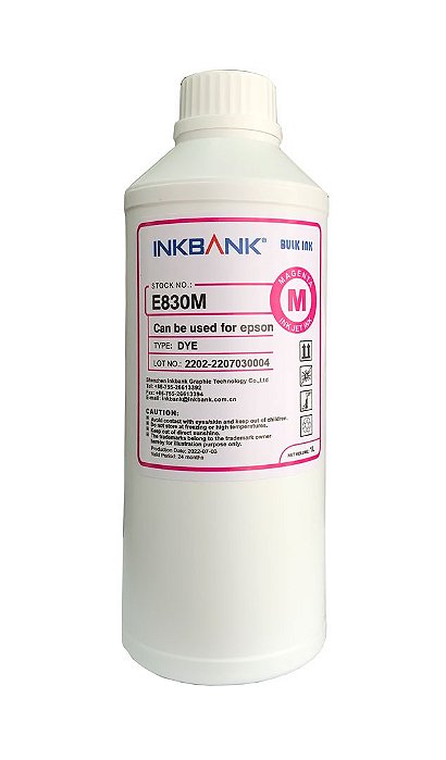 1 Litro - Tinta Magenta Corante InkBank E830 E850 p/ Impressoras EPSON