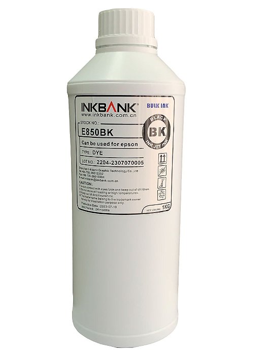 1 Litro - Tinta Preta Corante InkBank E850 p/ Impressoras EPSON