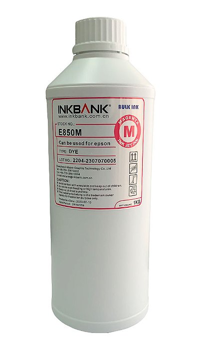 1 Litro - Tinta Magenta Corante InkBank E850 p/ Impressoras EPSON