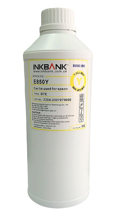 1 Litro - Tinta Amarela Corante InkBank E850 p/ Impressoras EPSON