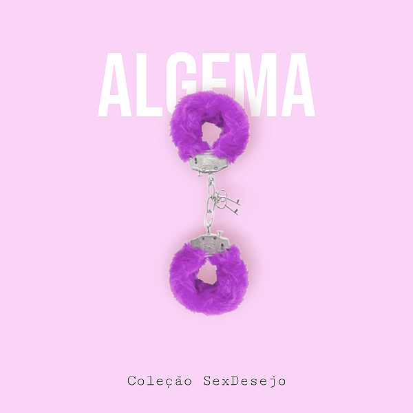 Algema de Metal com Pelúcia Lilás