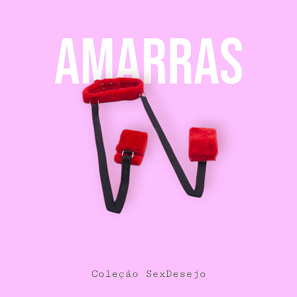 Coleira em Pelúcia com Amarras para Pernas