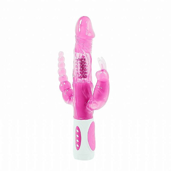 Vibrador Rotativo Triplo Prazer