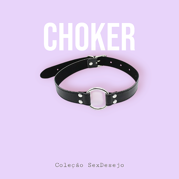 Mordaça Choker com Anel de Metal