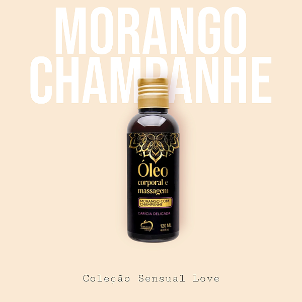 Óleo Corporal Para Massagem 120Ml - Morango com Champanhe