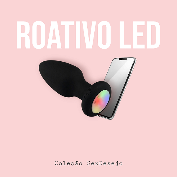 Plug Anal em Silicone com Rotação e Luz de Led - Recarregável e App