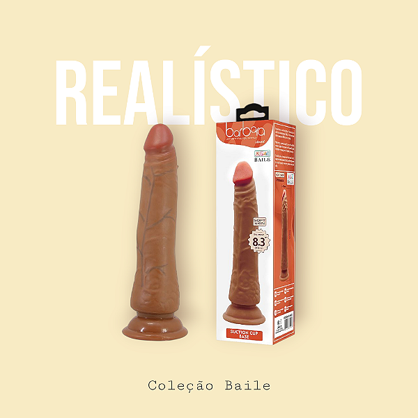 Pênis Realístico com Ventosa - 20.0 x 3.7 cm - Baile