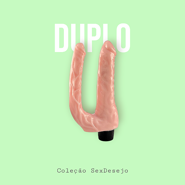 Pênis Realístico Duplo com Vibro - 21,5 x 5,0